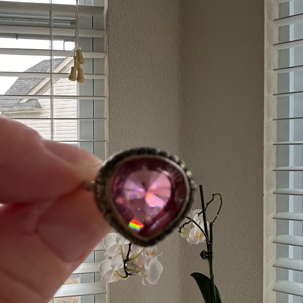 Women’s Pink Topaz Ring in Sterling Silver Size 7